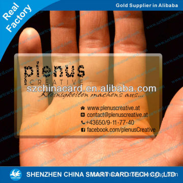 Transparent PVC Plastic business cards dubai